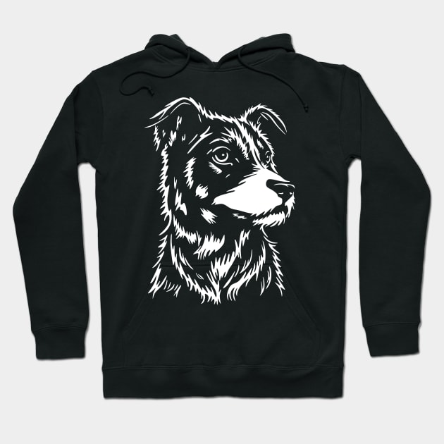 Minimalist Mongrel Dog Head Hoodie by NeverDrewBefore